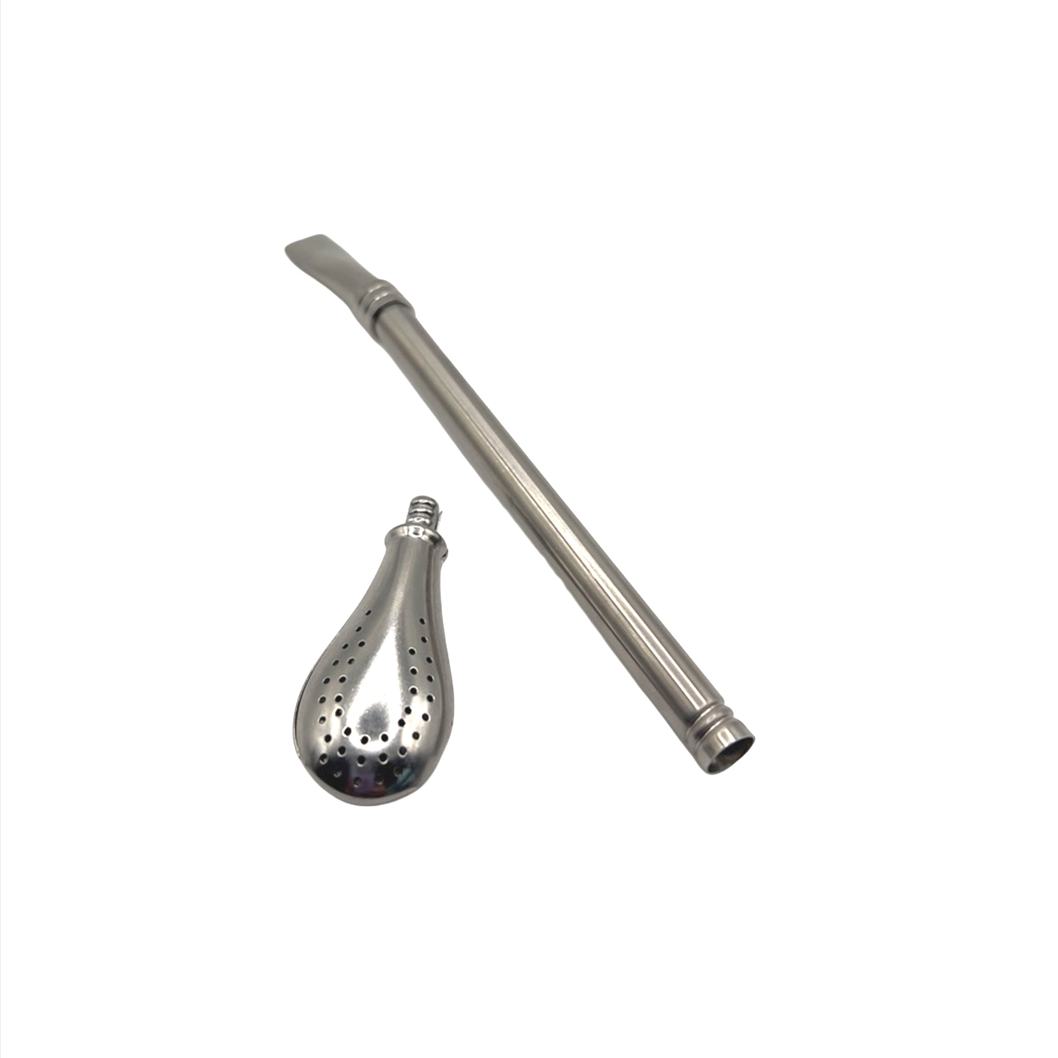 Austral bombilla shown with the teardrop filter detached, highlighting the secure screw-on mechanism and easy-to-clean design.