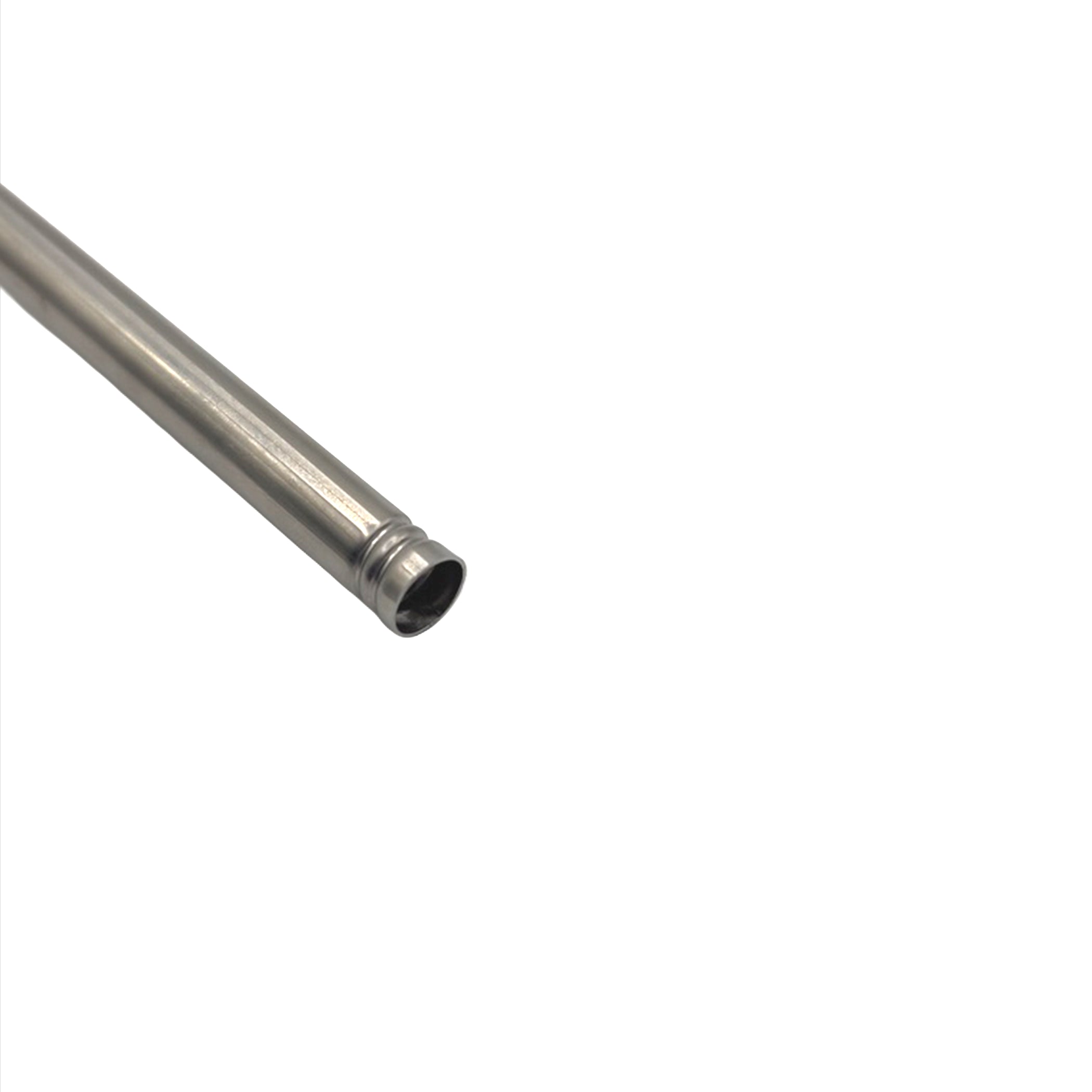 Detailed view of the bombilla's internal tube without the filter, demonstrating a seamless build that prevents residue accumulation.