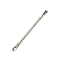 Handcrafted Cañada alpaca mate bombilla with spoon base and heat-dispersing rings on a white background.