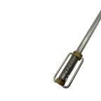 Close-up of the Limay bombilla filter mechanism, showing the high-grade stainless steel spring and the brass-toned stirrup designed for superior filtration and easy maintenance.