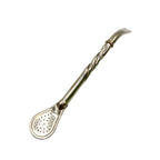 Full view of the Del Plata - Premium Alpaca Bombillón, Master Lathe-Turned model, showing a twisted midsection and central silver virola.