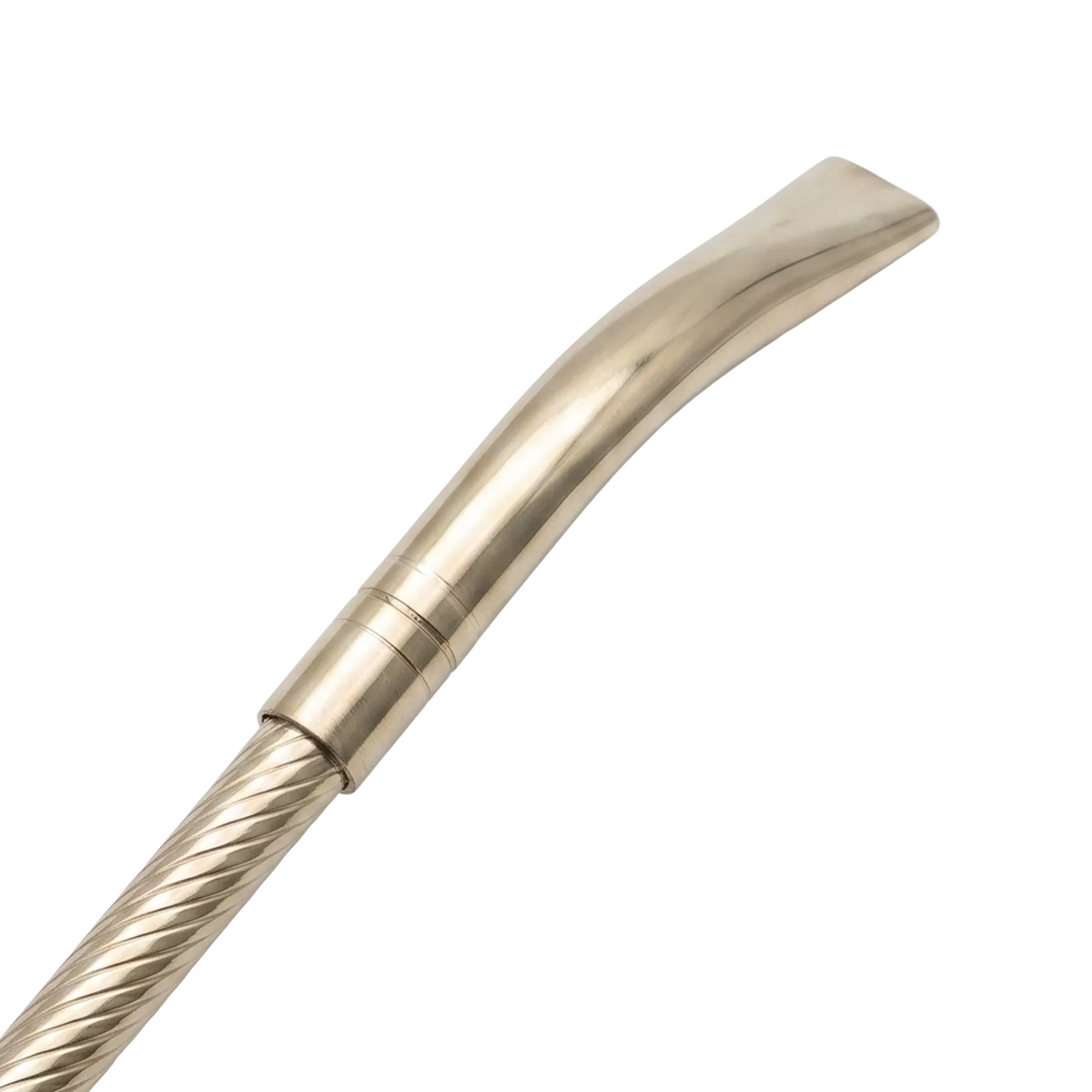 Paraná chiseled alpaca bombilla - Close-up of mouthpiece and chiseled shaft - Luv Mate