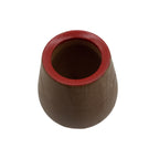 Top view of the wooden mate gourd showing the smooth interior and professional lacquered red rim.