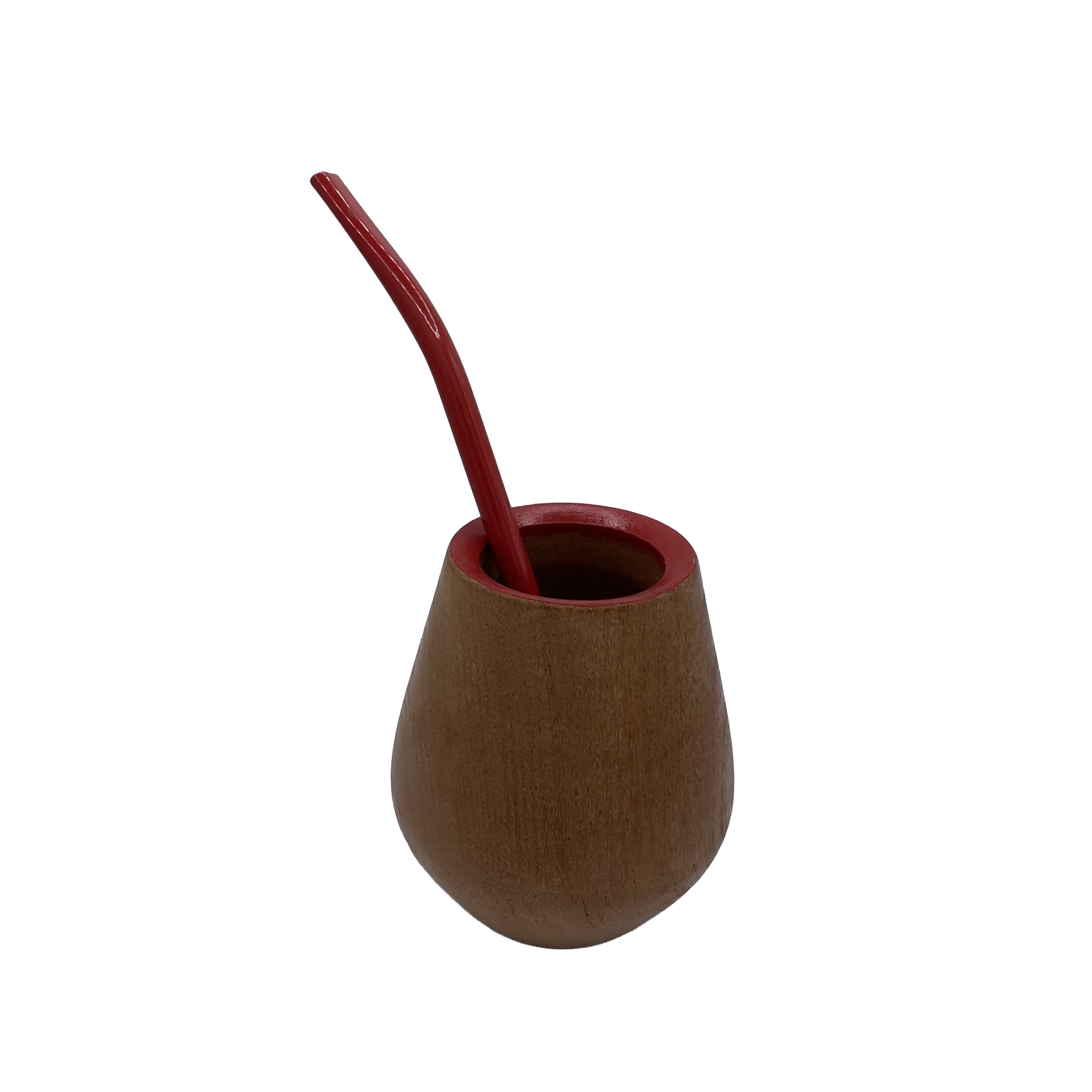 Handcrafted wooden mate gourd and bombilla set, perfect for a modern and colorful ritual.