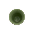 Bird's-eye view of the Summer Green Cueca mate gourd displaying its organic texture and durable ceramic build.