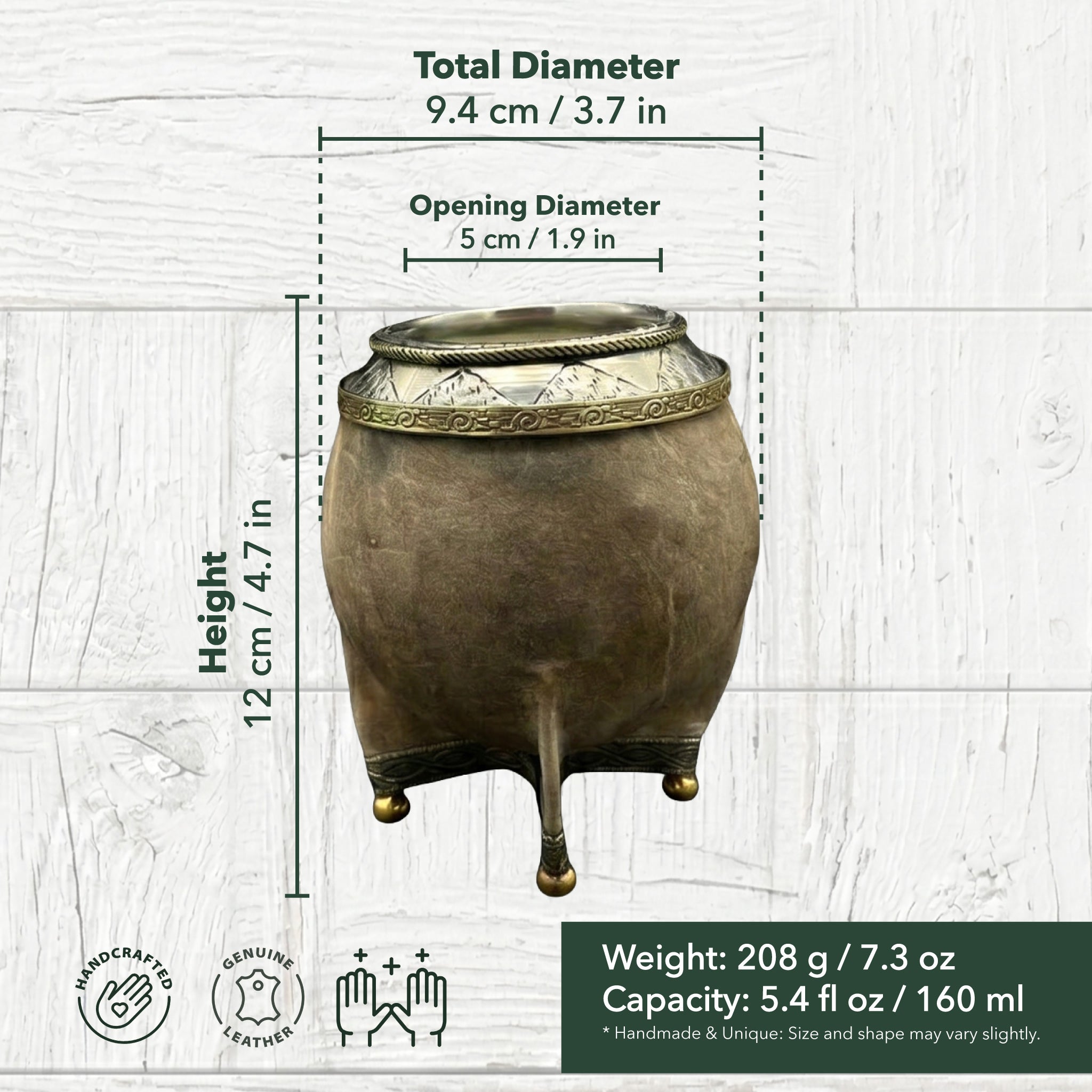 Cielito - Set de Mate Torpedo de Cuero Crudo