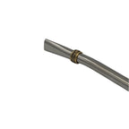 Close-up of the curved mouthpiece on the Estuario bombilla featuring a handcrafted bronze ring detail.