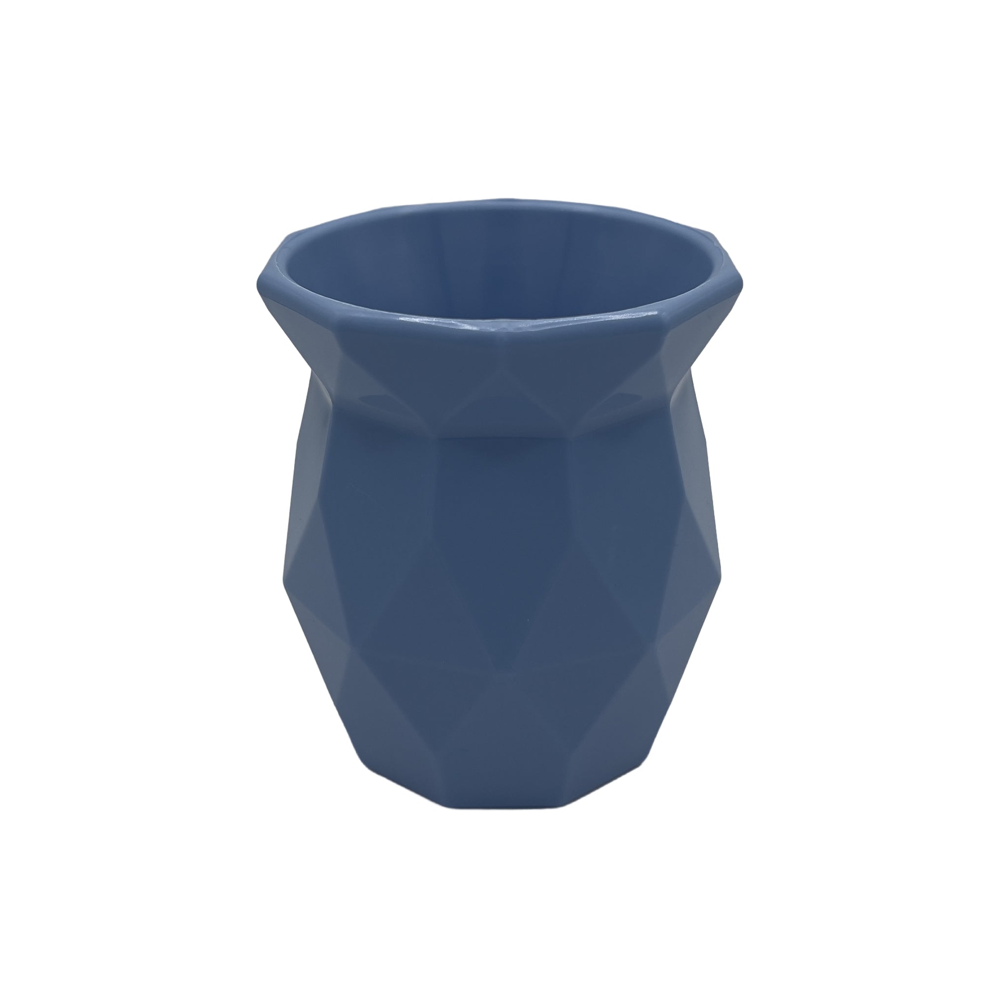Sky blue faceted mate cup with a geometric design, Andean Sky edition