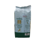 Back of La Tranquera Traditional pack showing the history of the brand and the quality standards of its classic yerba mate.