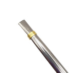 Close-up of the ergonomic flat mouthpiece of the Llanura bombilla for a comfortable drinking experience