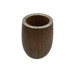 Handcrafted Malambo mate gourd made of solid Algarrobo wood with a hand-chiseled Alpaca silver rim