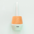 Close-up of the Aquamarine Mijo wooden mate gourd with its included premium yerba mate bombilla straw.