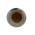 Top view of the Alazán Pericón mate showing the large natural gourd interior and smooth aluminum virola.