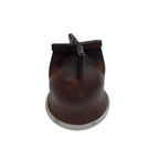 Detailed view of the handcrafted reinforced base on the Quebracho Brown leather mate.