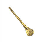 Full view of Puna gold-plated stainless steel yerba mate straw (bombilla).