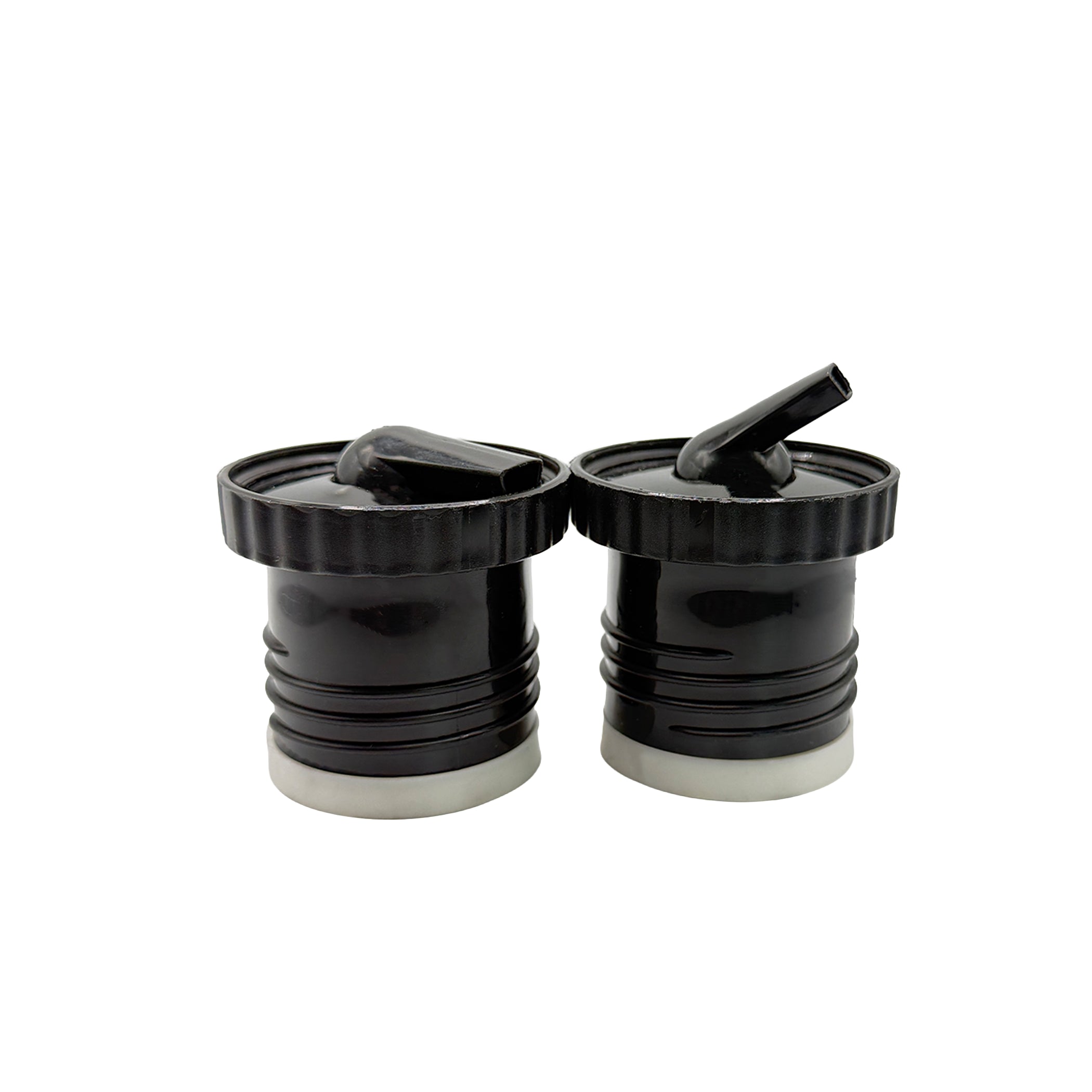 Two-pack of black Sur 360° precision mate pouring spouts, compatible replacement stoppers for Stanley Classic thermos flasks.