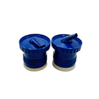 Two-pack of deep blue Sur 360° precision mate pouring spouts, compatible replacement stoppers for Stanley Classic thermos flasks.