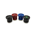 Color options for the Sur 360° Stopper, showcasing the available matte finishes: Black, Terracotta, Deep Blue, and Black & Forest Green.