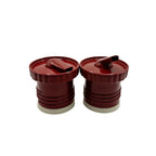 Two-pack of terracotta red Sur 360° precision mate pouring spouts, compatible replacement stoppers for Stanley Classic thermos flasks.