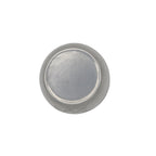 A direct bottom view of the Vidala yerba mate cup on a white background, displaying the smooth, flat aluminum base that provides stability and durability to this traditional design.