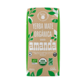 Front view of Amanda Organic Yerba Mate 500g package, featuring USDA Organic and gluten-free certification seals.