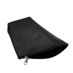 Shadow Black Zonda leather pouch showing the wide-mouth opening for easy access to your yerba.